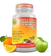 Quercetin 500mg - Quercetin with Bromelain - Zinc Quercetin and Vitamin C Supplement - Organic Wh...