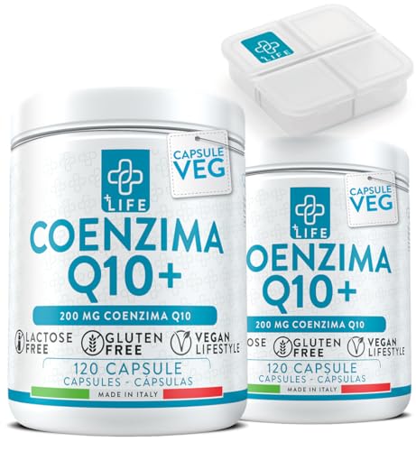 Coenzima Q10 200mg 240 Cápsulas PiùLife, Q10 Coenzima De Ubiquinona, 100% Pura Fermentada Naturalmente, Coq10 Piel, Sistema Inmunitario, Energía, Protección Contra Radicales Libres, Antioxidante