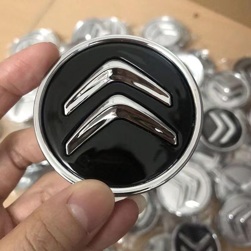 GNTHERF 4pcs Capuchons Centraux De Moyeu Voiture,pour Citroen Berlingo III 2018-2023 2024 60mm Jantes Anti-poussière Badge Roue Enjoliveurs Étanches Accessoires,B