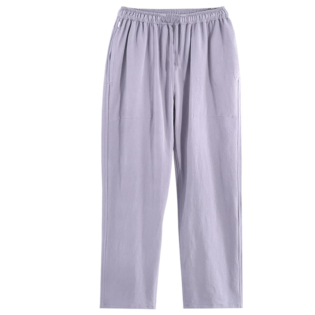 GVILTY Pantaloni di Arti Marziali Invernali Kung Fu Harem Pantaloni Sciolti Pantaloni da Yoga Cotone Tai Chi, Pantaloni tangami Grey-M
