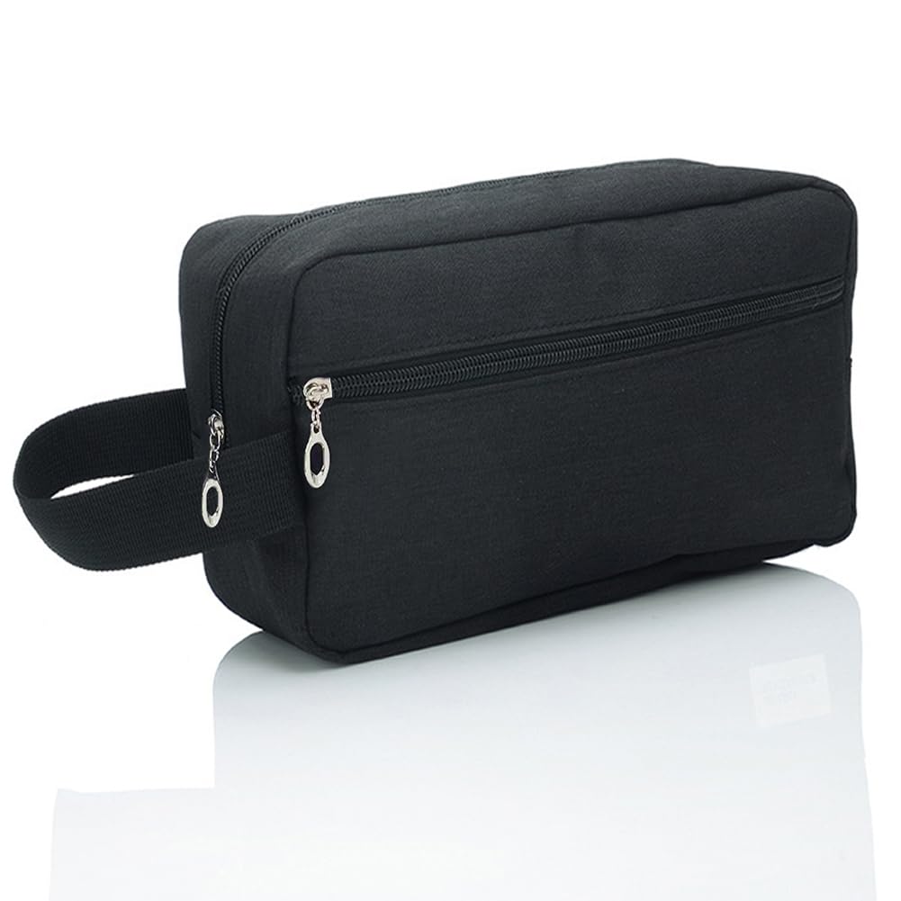 Travel Toiletry Bag for Men Women, Large Portable Wash Bag Water-Resistant Gym Shaving Organiser Tool Bag Shower Bathroom Makeup Bag with Handle Dopp Kit for Travel Essentials Cosmetics Brushes, Black-image-31