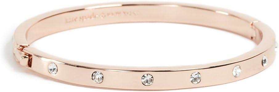 Kate Spade New York Set in Stone Gold-Tone Hinged Bangle with Cubic Zirconia - Stackable Sparkle Bracelet