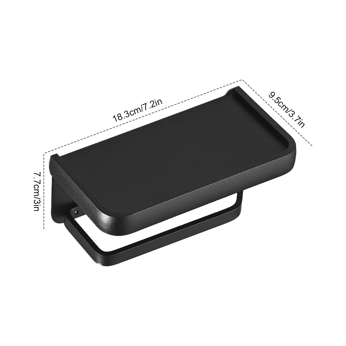 CMBSSTFC Portarrollos de Papel higiénico Negro de Aluminio Espacial, Estante sin Papel para el baño del hogar