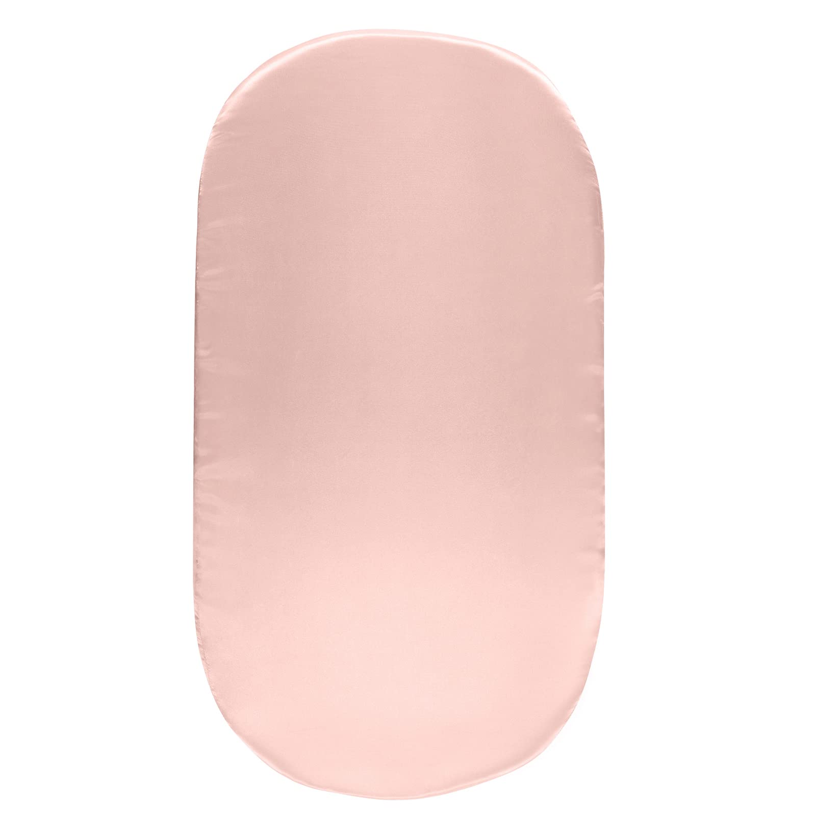 SiinvdaBZX Satin Bassinet Sheets for Baby Girl, Silky Soft Pink Bassinet Fitted Sheets for Hourglass, Oval & Rectangular Bassinet Mattress (Pack of 1) โ image 1
