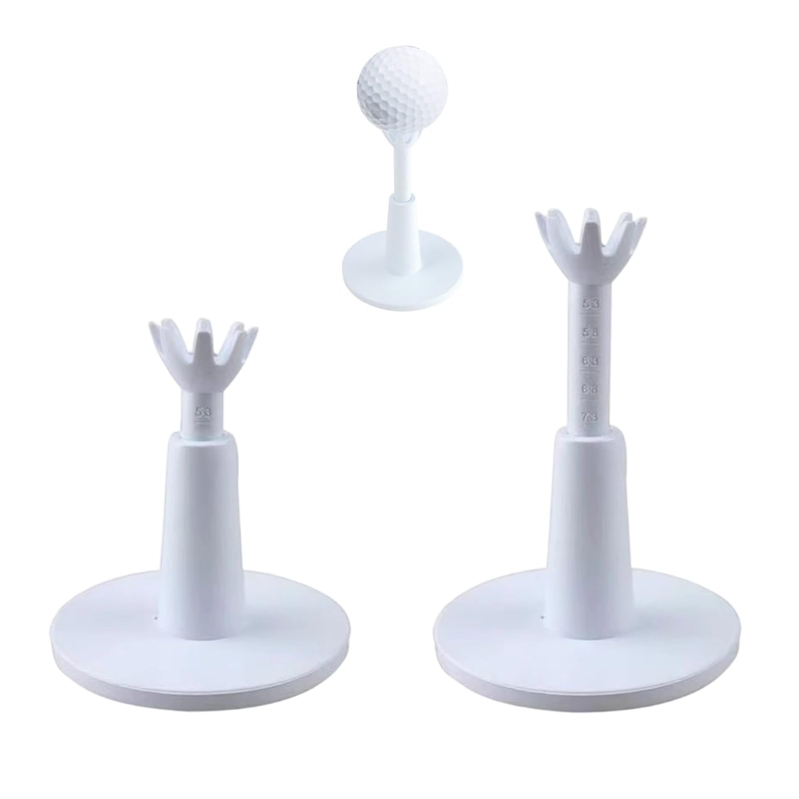 Tarqite 2Pcs Adjustable Golf Tees, Reusable Rubber Golf Tee Height Tool, Winter Training Sports Ball Holder Accessories for Golf