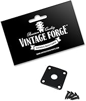 Vista 2 de Placa de metal negro puede usarse con Gibson Les Paul Guitar Square Curvo con Tornillos JPS30-BLK