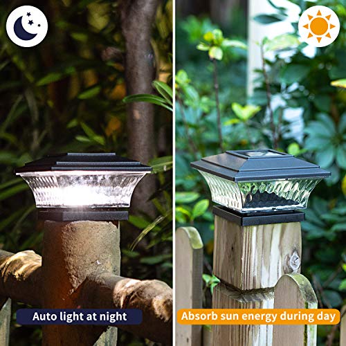 image for HUYIENO Solar Post Cap Lights Outdoor LED Lighting Deck Fence Cap Ligh