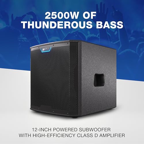 alto ts12s 2500w 1234 subwoofer powered pa speaker with 6 selectable dsp modes easy setup 130 db 334 voice coil superior bass