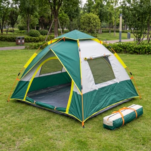 EVOCAMP Tienda de campaña para 2-3 personas, auto-desplegable con montaje rápido, impermeable, protección UV y mosquitera, espaciosa tienda de campaña para festivales y parques, 210 x 200 x 150 cm