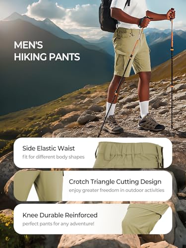 Men's Convertible Hiking Pants Waterproof Quick Dry Zip-Off Lightweight Tactical Multi-Pocket Outdoor Fishing Safari Trousers4