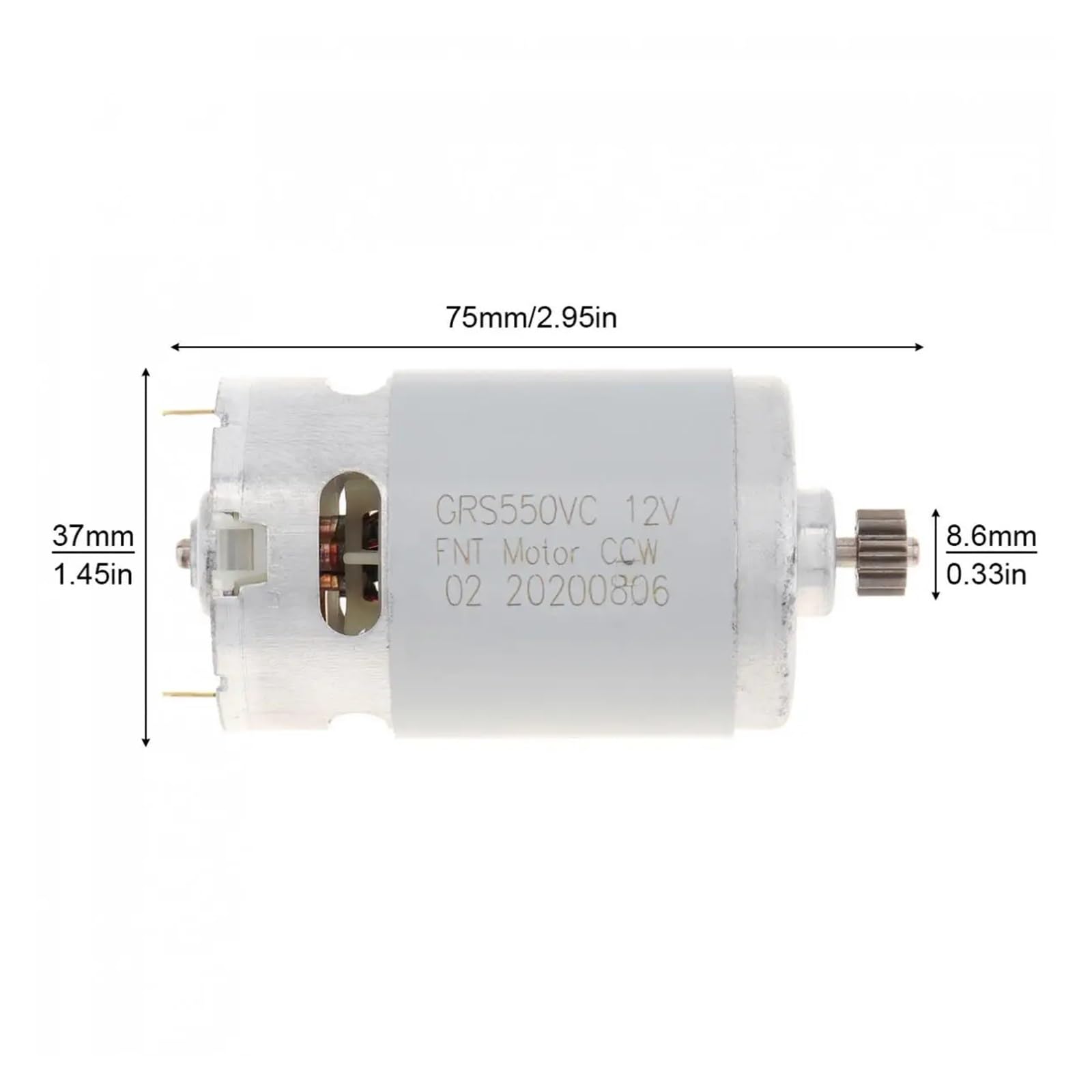 Motore CC RS550 da 10,8 V, 12 V, 14,4 V, 16,8 V, 18 V, 21 V con Due velocità, 11 Denti e Riduttore ad Alta Coppia(7 Teeth 775)
