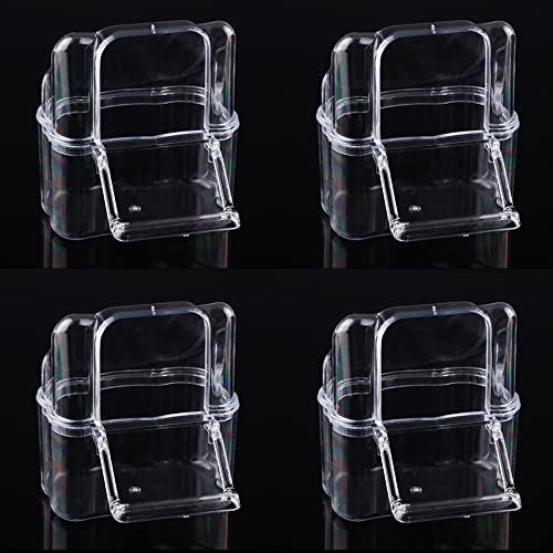4 Pcs Bird Cage Feeder Plastic Cups Acrylic Feeding Bowl Anti- Splashing Water Food Feeder Box (for Bird Cage with Spring Door) - image 7