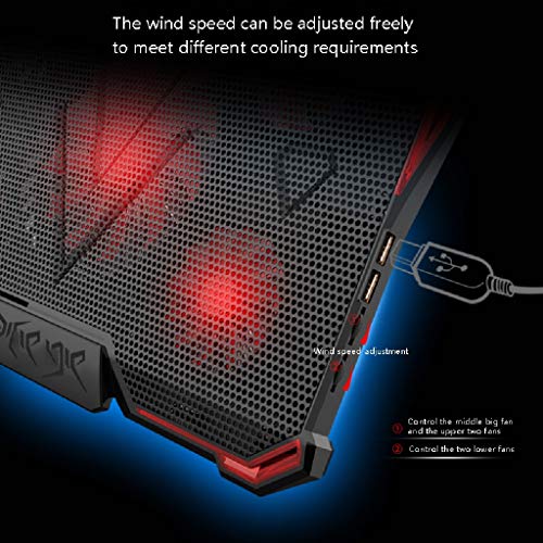 FABAX-Laptop-Cooler-Gaming-Notebook-Cooler-12-17-Inches-Laptop-Cooler-Cooling-Pad-Dual-USB-20-Ports-Portable-4-Angle-Adjustable-Office-Notebook-Cooler-Color-Black-Red