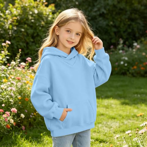 Cethrio Boys Crewneck Sweatshirt Girls Hoodies Size 10-12 Cute Cozy Warm Oversized Sweatshirts with Hooded Fall Outfits 2026 Sudadera Niño Soft Autumn Capsule Wardrobe Blue - image 7