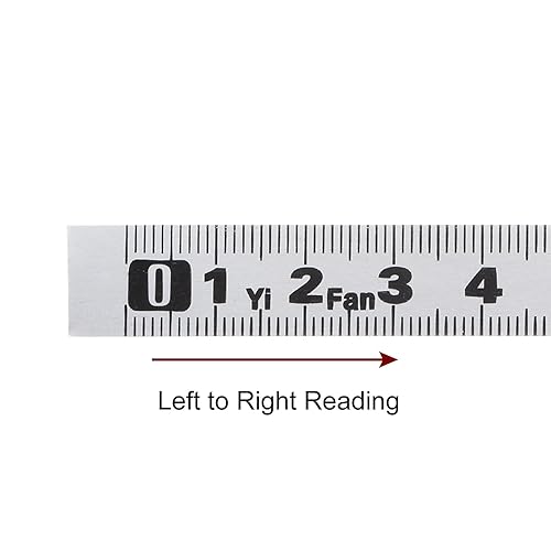 Miniatura 3 de HARFINGTON 2 cintas métricas autoadhesivas de 196.9 in, de acero inoxidable, impermeable, resistente al desgaste, de izquierda a derecha, regla