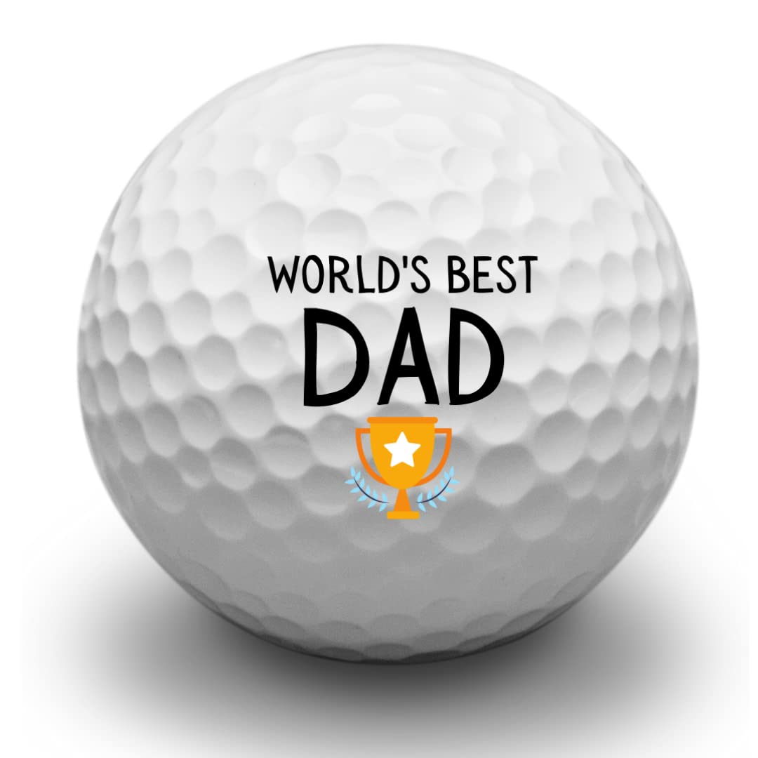 Second Ave Lot de 3 balles de golf avec inscription « World's Best Dad »