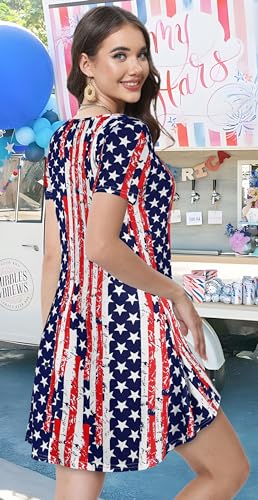 Image of Summer Dresses for Women Casual Tshirt Short Sleeve Floral Sundress Beach Cover Ups with Pockets 2026