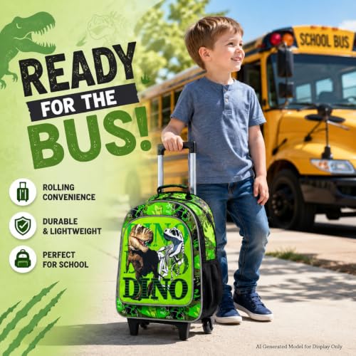 Image of CCJPX Rolling Backpack for Boys, Kids Roller School Bag with Wheels Toddler Wheeled Bookbag Elementary