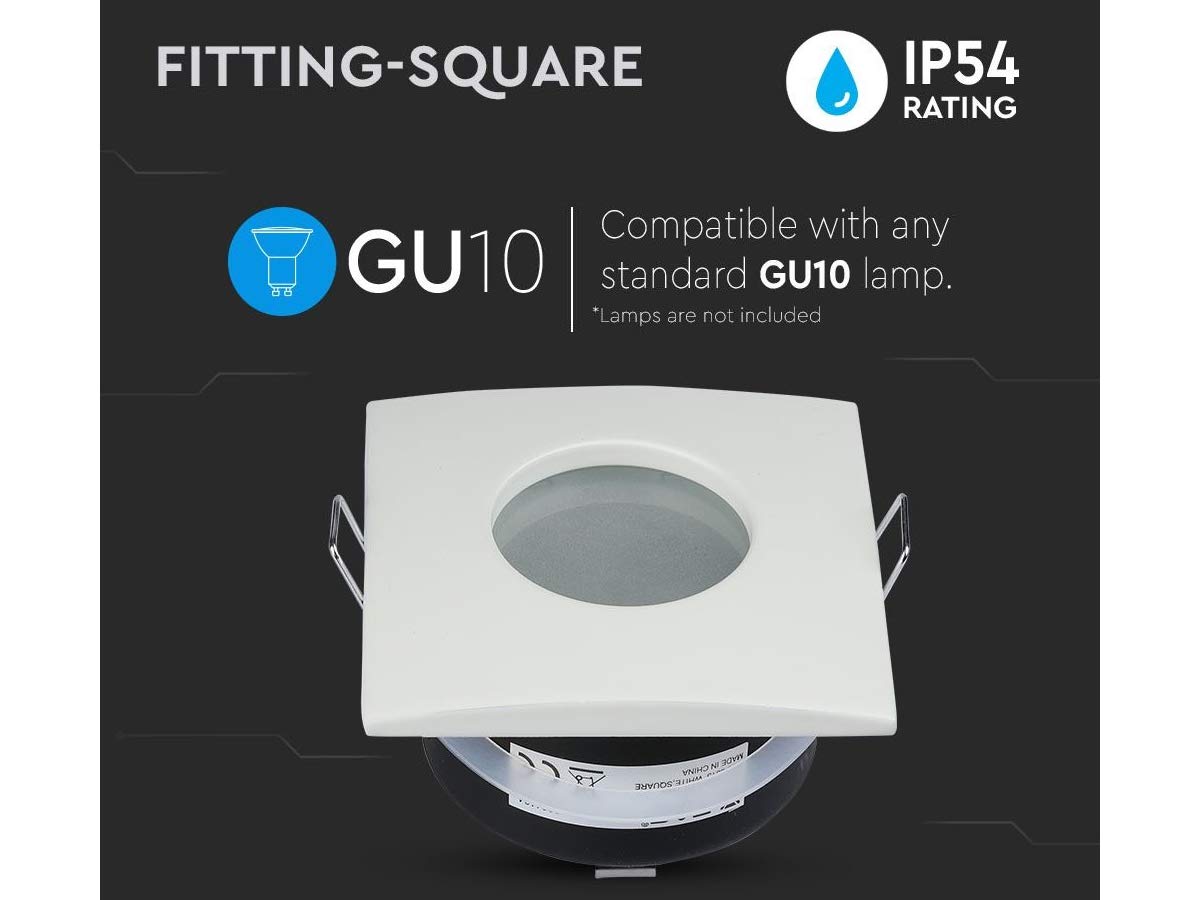 Porta Faretti LEDLUX IP54 - 2 Pezzi, Quadrati Bianchi, Per GU10/MR16 - Foto 6