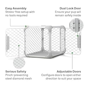 DIGGS Evolv Dog Crate - Slim, Durable Dog Kennel with Removable Ceiling Panel and Modular Design - Safe, Stylish, and Convenient (Ash, Medium) DIGGS Evolv Dog Crate Slim Durable Dog Kennel with Removable Ceiling Panel and Modular Design Safe Stylish and Convenient Ash Medium
