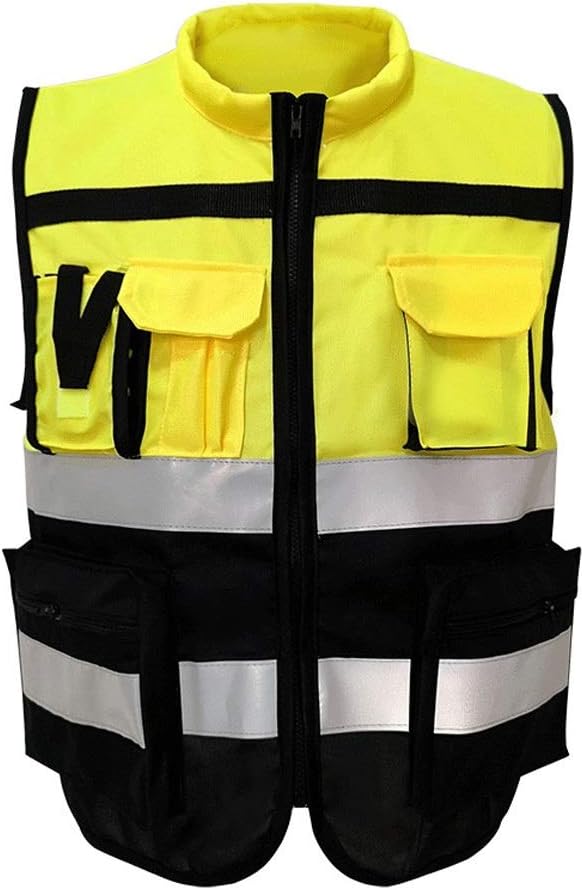 UEHGMD Reflective Vest Safety Protection Traffic Road Riding Vest Commander Night Fluorescent Jacket (Size : XL)