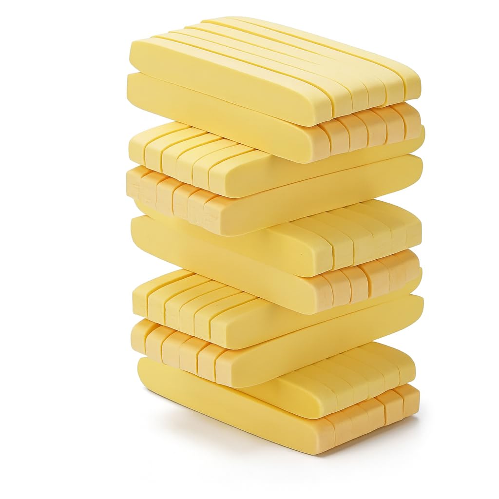 Stick Sponge for Facial Cleaning | Soft Face Wash Puff | 24-Stick Face Cleansing Pad | Gentle Exfoliating Sponge for All Skin Types | Yellow | 60 Grams | Pack of 2-image-35
