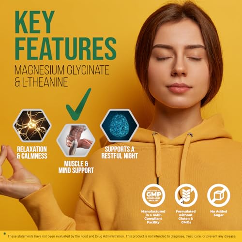 Image of Vita Guard Magnesium Glycinate 500mg & L-Theanine 200mg Liquid Drops - Maximum Absorption Sleep, Calm & Stress Relief Supplement - Sugar-Free, Natural Pineapple Flavor, Non-GMO - 60ml, 30-Day Supply