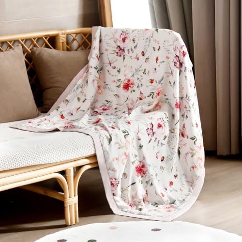 Image of GRSSDER Cotton Muslin Quilt Blanket - Silky Soft and Breathable Baby Blanket Quilt, Oversized Muslin Blankets for Newborns, Toddlers & Kids, 6 Layers Reversible Design for All Seasons, 47 inch x 47 inch