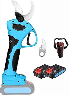Tesouras De Poda Sem Fio, Com 2 Peças Recarregáveis de Lítio, Aparador De árvores Sem Fio, Tesoura De Poda, Diâmetro De Corte De 40 Mm Com Motor Sem Escova Para Jardinagem,Blue