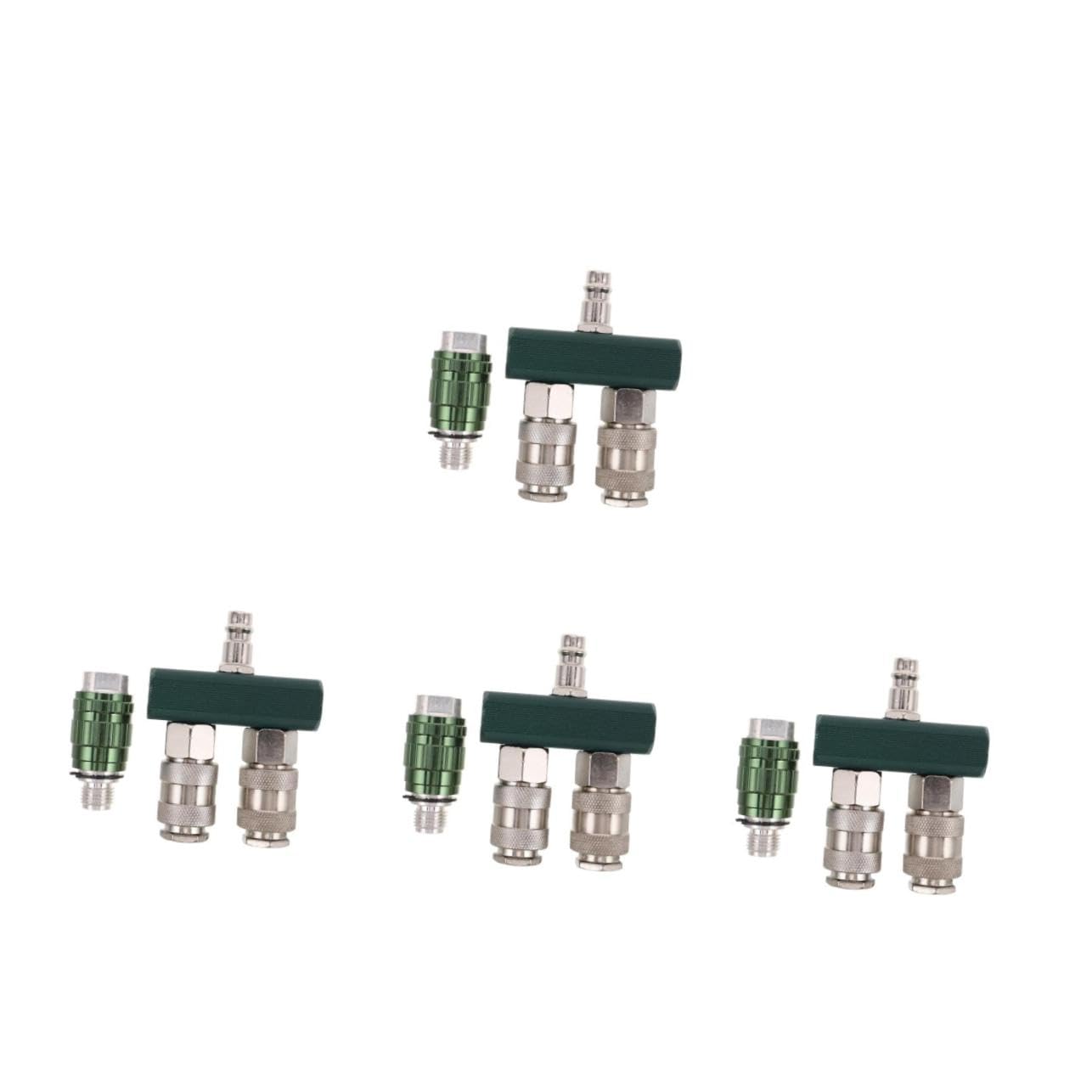 PRETYZOOM 4 Piezas Conector rápido ajuste de divisor neumático rápido Manguera de aire Splitter de rápida accesorios de aire de rápida hierro niquelado