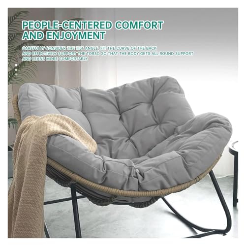 Fauteuil à bascule moderne en rotin noir design intérieur extérieur