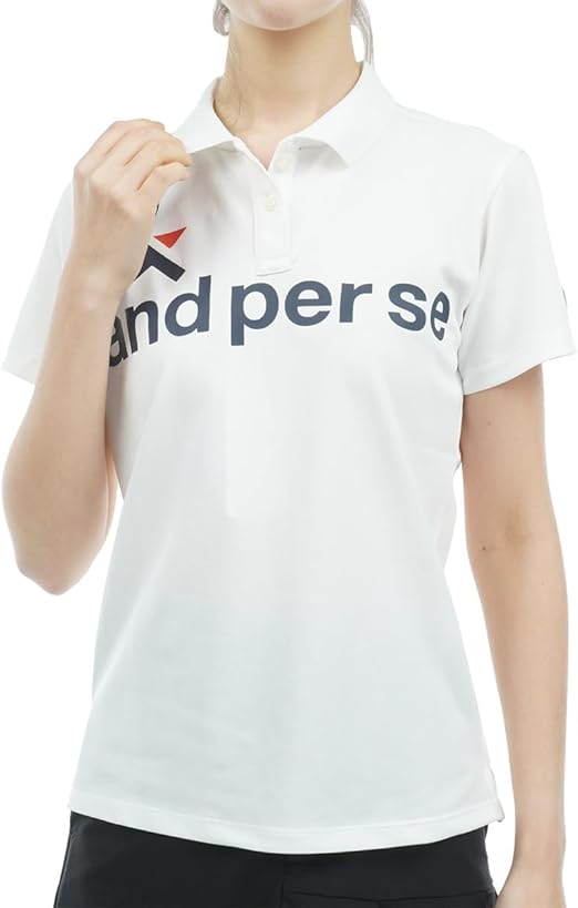 Amazon | [アンパスィ] ゴルフシャツ ロゴプリント半袖