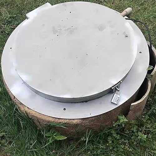 Couvercle rond en acier inoxydable 60x6 cm avec verrou - 8