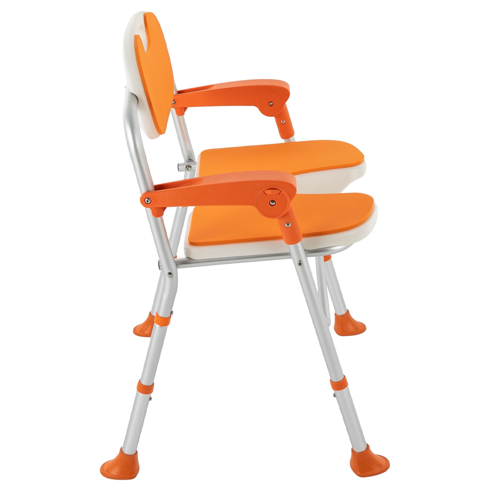 Silla de ducha con reposabrazos y respaldo para personas mayores, asiento de ducha regulable en altura, antideslizante, taburete de baño, capacidad de carga de 150 kg