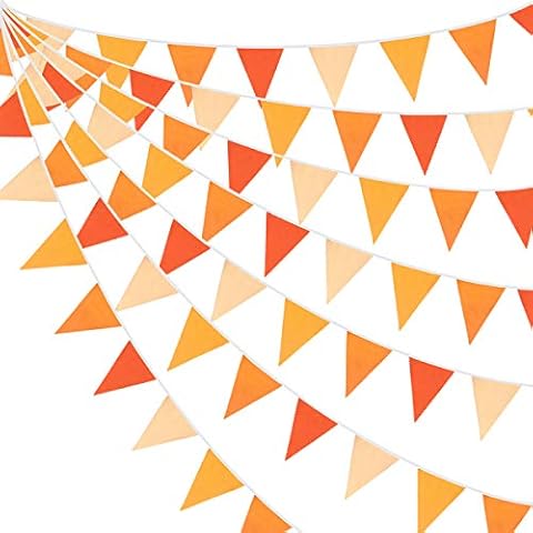 Pink Blume 32Ft Girlande Orange Party Dekoration Kit Wimpelkette Banner Stoff Dreieck Flagge Girlande für Herbst Hochzeit Geburtstag Party Thanksgiving Day Home Outdoor and Indoor Dekorationen Cover
