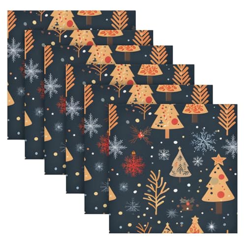 Servilletas de tela navideñas multicolor pack 6 miniatura 2