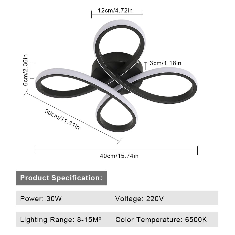 SENQIU LED Ceiling Light, 30W Modern Acrylic Ceiling Lamp, Flower Shape LED Light Fitting for Living Room Bedroom, Kitchen - Image 2