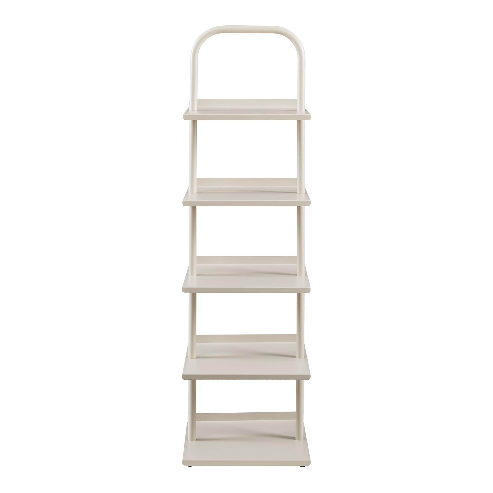 [en.casa] Schuhregal schmal Poytya mit 5 Ebenen Metall 119 x 34 x 32 cm Schuhständer für 5 Paare Schuhregal Standregal Flur Wohnzimmer Champagne