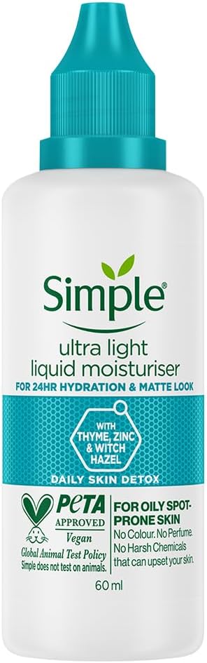 Daily Skin Detox Ultra-light Liquid Moisturiser 60ml | For 24 Hr Hydration & Matte Look | For Oily, Pimple-Prone & Spot-Prone Skin