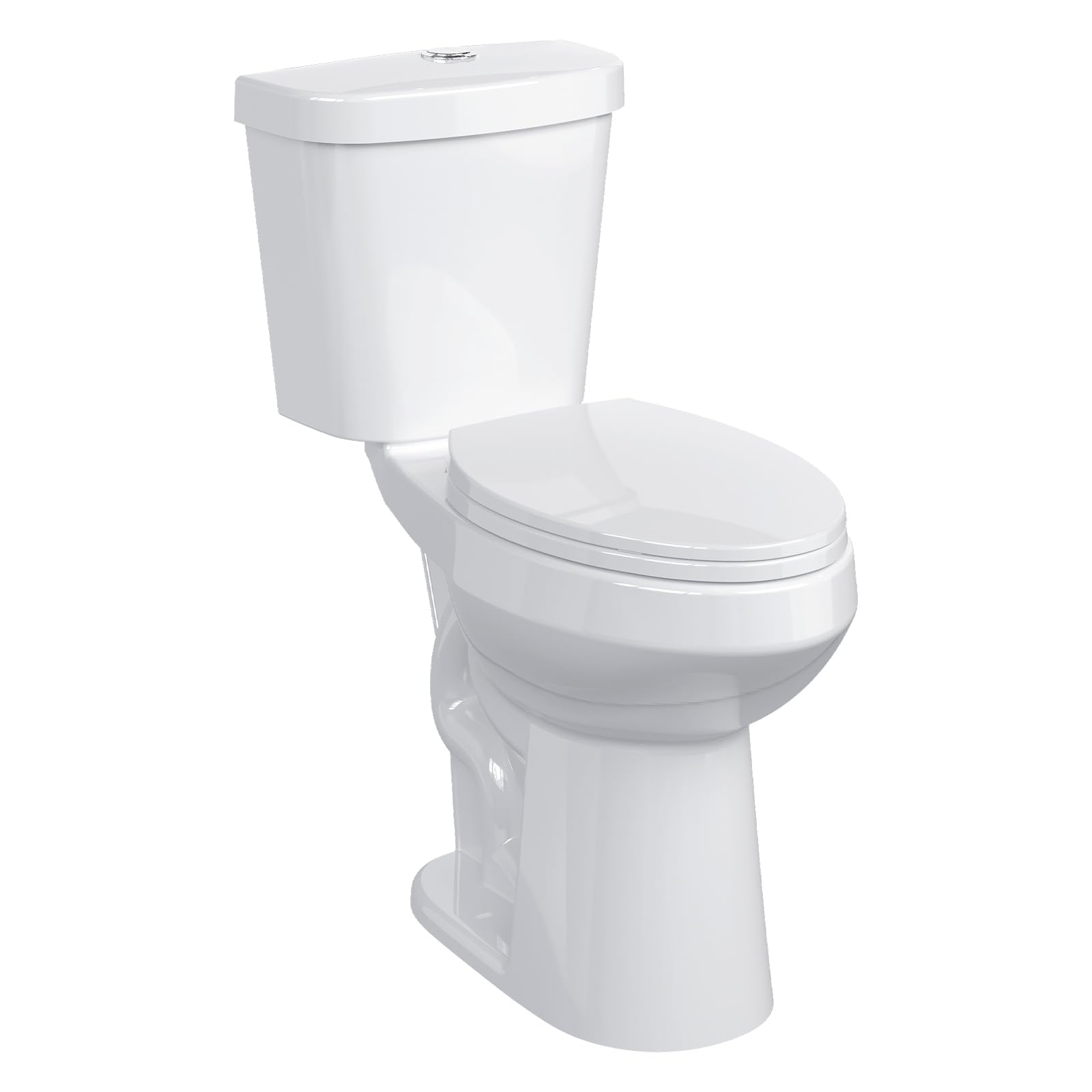 Two-Piece Toilet, 21 Inch Height, Elongated Bowl for Bathrooms with Soft Close Seat, Extra Tall Height Toilet with 1.28 Siphonic Flush, 12 Inch Rough In