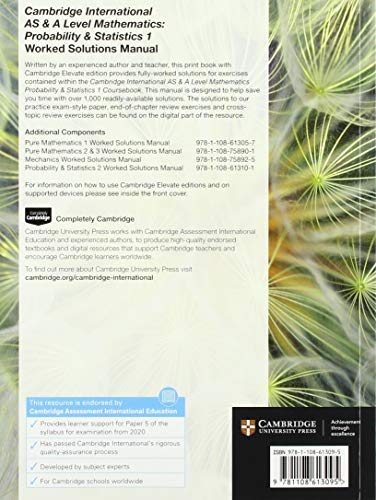 Cambridge International AS & A Level Mathematics Probability & Statistics 1 Worked Solutions Manual with Digital Access