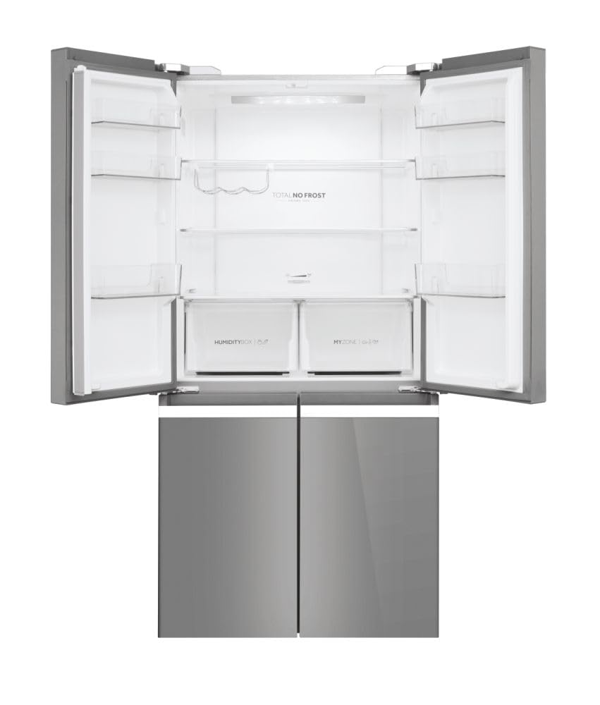 Haier Cube 90 Series 3 HTF-540DGG7 - Frigorífico 4 Puertas, Función Vacaciones, Botellero, Motor Inverter, CajónMy Zone, Cajón Humidity Zone,Total No Frost, 90cm, Capacidad 528L, Inox