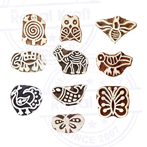 Pottery Printing Blocks Exquisite Small Bird Pattern Wooden Stamps (Set Of 10) #TOP1