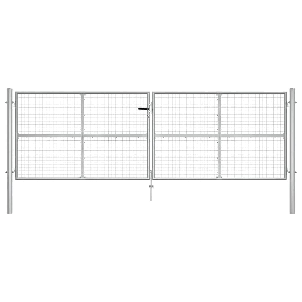 Brama ogrodowa ocynkowana stal 400 x 125 cm srebrna