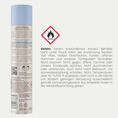 Jean & Len Trockenshampoo my sensitive secret, für sensible Kopfhaut, mit Baumwoll-Extrakt & Panthenol, hilft bei fettigen Haaransätzen, keine weißen Rückstände, Parfumfrei, 200 ml