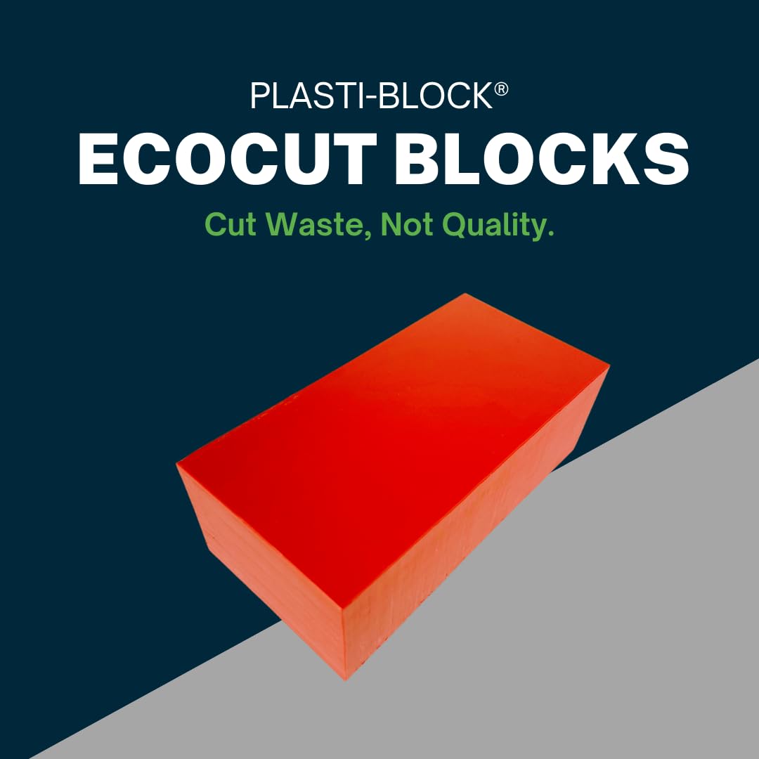 EcoCut : Bloc plastique ABS rouge, 5,1 x 7,6 x 15,2 cm, pour usinage, bricolage, prototypes, ingénierie