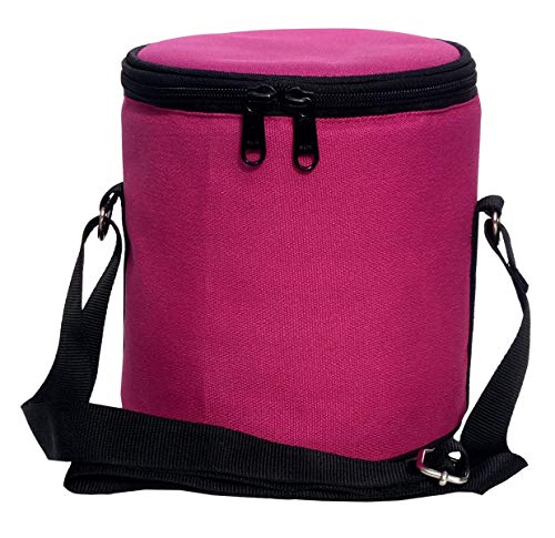 Image of Insulated Lunch Bag, Polyester, Water Resistant, Classic Style, for Office, School and Travelling, 1 Litre (Without Containers, Size-6.5 X 6 X 6)