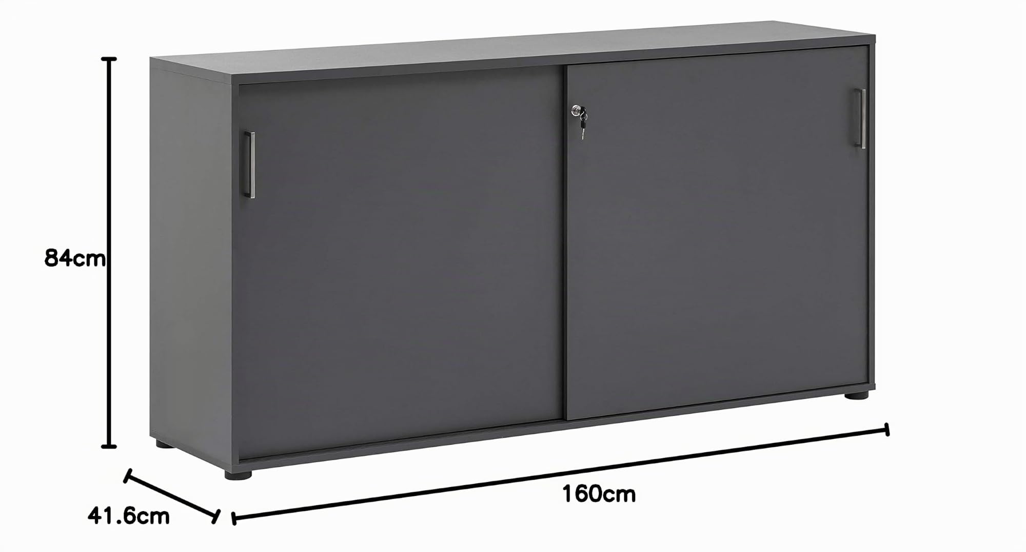 Möbelpartner 701489 Denver - Armario con Puertas correderas, Color Antracita, Aprox. 160,2 x 41 x 84 cm