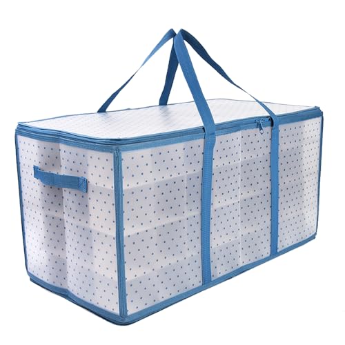 Christmas Ornament Storage Box Organizer Containers Holder Holiday Decoration Boxes Hard Plastic Mini Small Ornaments Decor Gift (128 Pcs Blue)