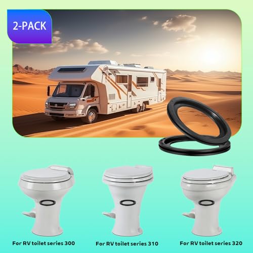Image of 2-Pack RV Toilet Seal, Flush Ball Seal Gasket Replacement for Dometic 300 /310 /320 - RV Toilet Seal Parts to Solve The Leakage Problem -High-Grade Rubber Upgraded 385311658